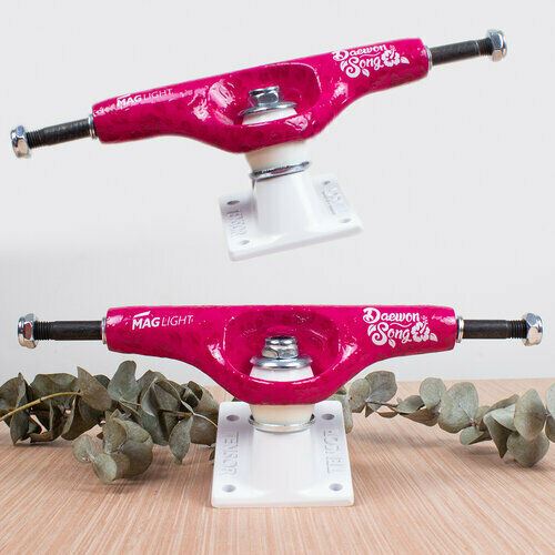 Tensor Skateboard Trucks Mag Light Slicks Daewon Song Candy Pink 5.25 Hollow 8"