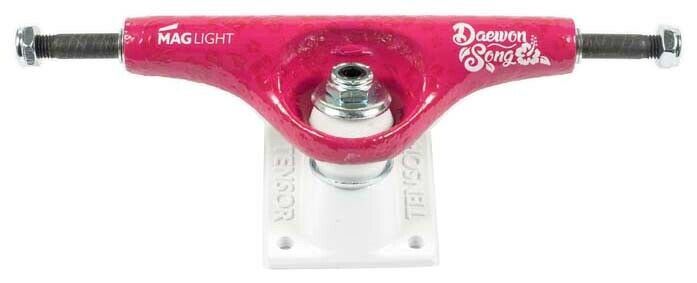 Tensor Skateboard Trucks Mag Light Slicks Daewon Song Candy Pink 5.25 Hollow 8"