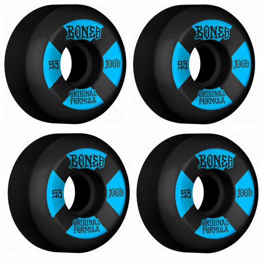 Bones Skateboard Wheels 100's Black 53mm Conical V5