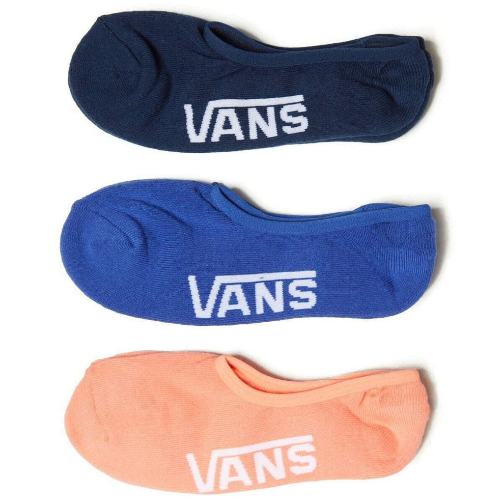 Vans Socks 3 Pack No Show Fusion Coral Size 6 9 Invisible Skateboard Sox