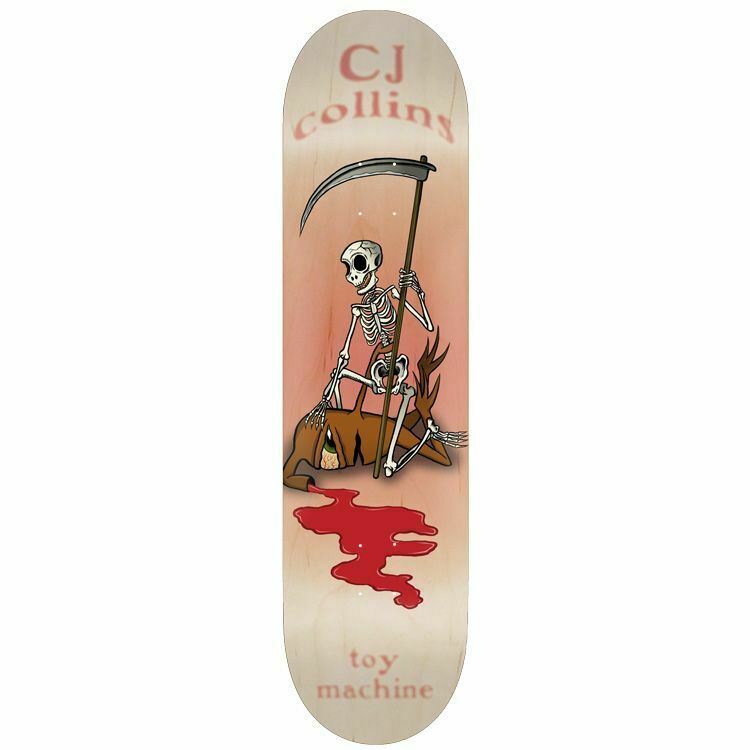 Toy Machine Skateboard Deck Reaper Skeleton CJ Collins 8.25"