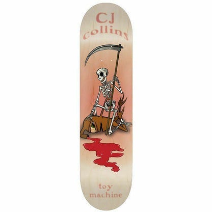 Toy Machine Skateboard Deck Reaper Skeleton CJ Collins 8.25"