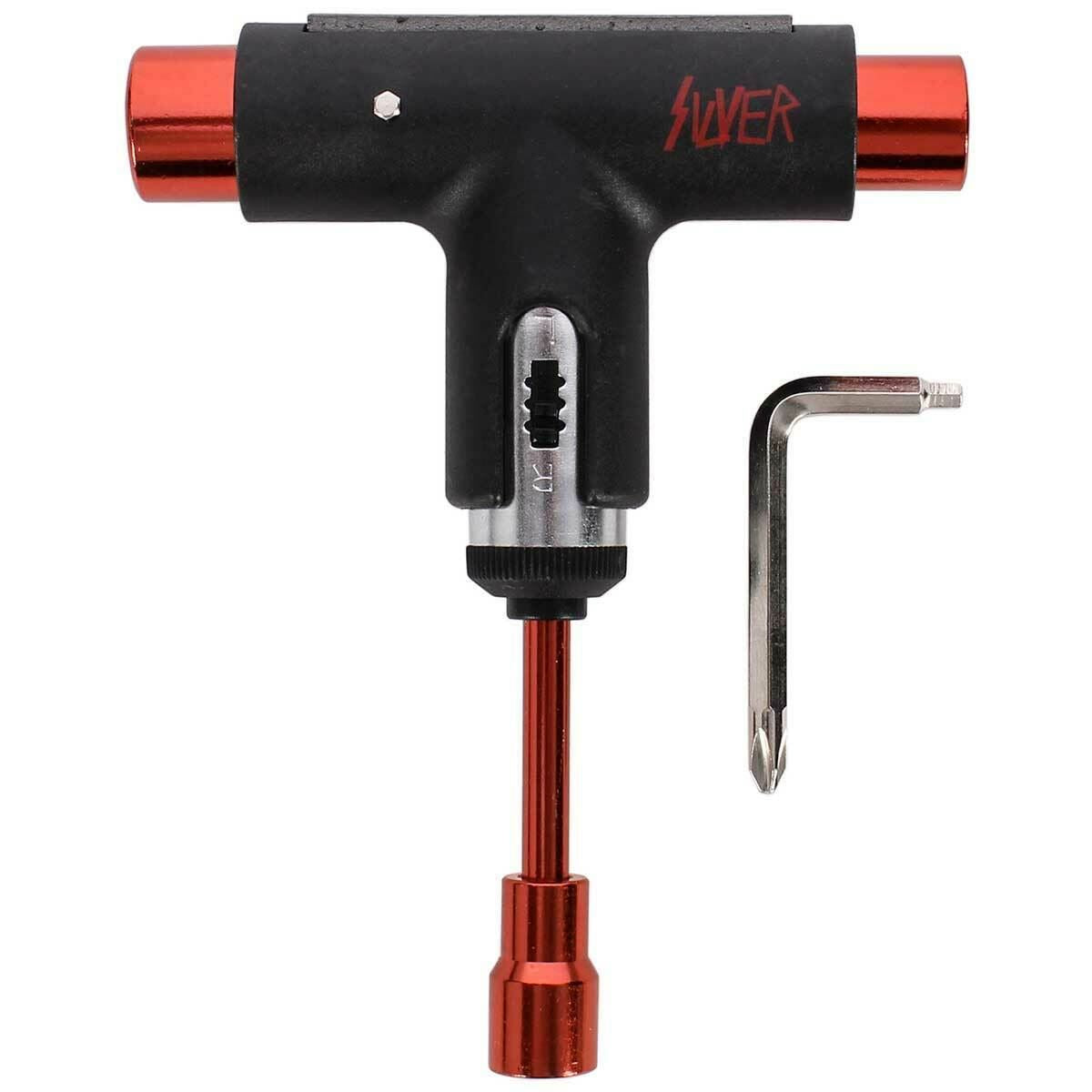 Silver Trucks Skate Tool Slayer Red Premium Ratchet Complete Skateboard T-Tool