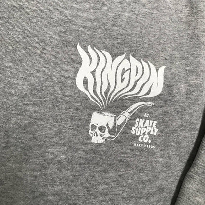 Kingpin Skate Supply Crew Hazy Deeds Heather Grey Skateboard Sweater Pullover