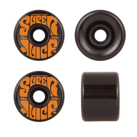 OJ Wheels 60mm Super Juice Black 78a Skateboard Longboard Cruiser Wheels