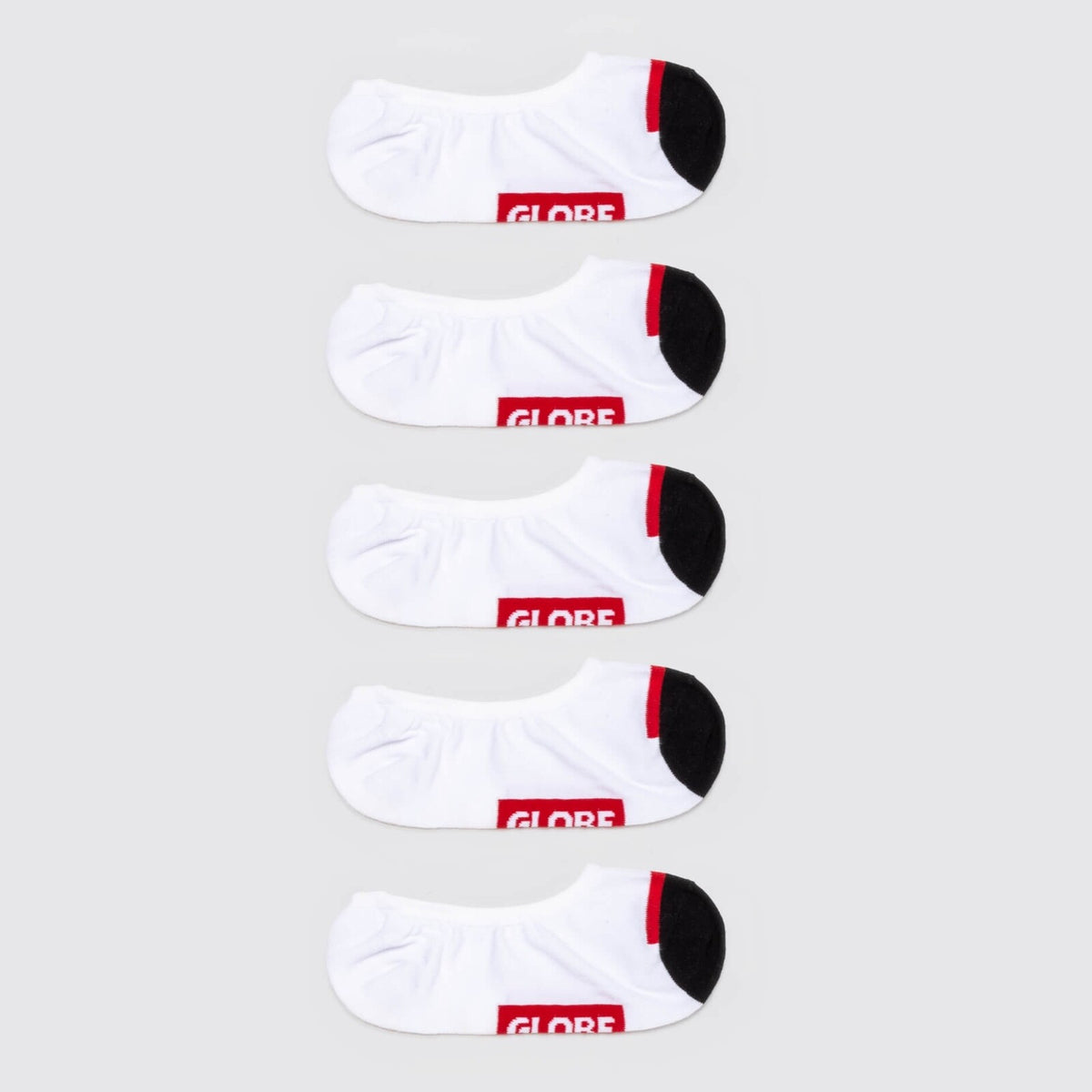 Globe Socks 5 Pack Tipper White Invisible No Show Size 7 11 Skateboard Sox