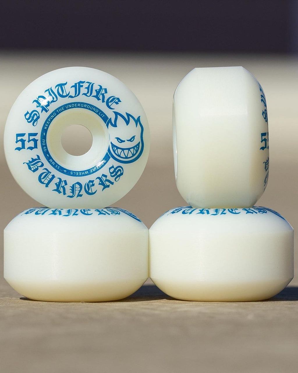 Spitfire Wheels Burners 55Mm 99D White Blue Bighead