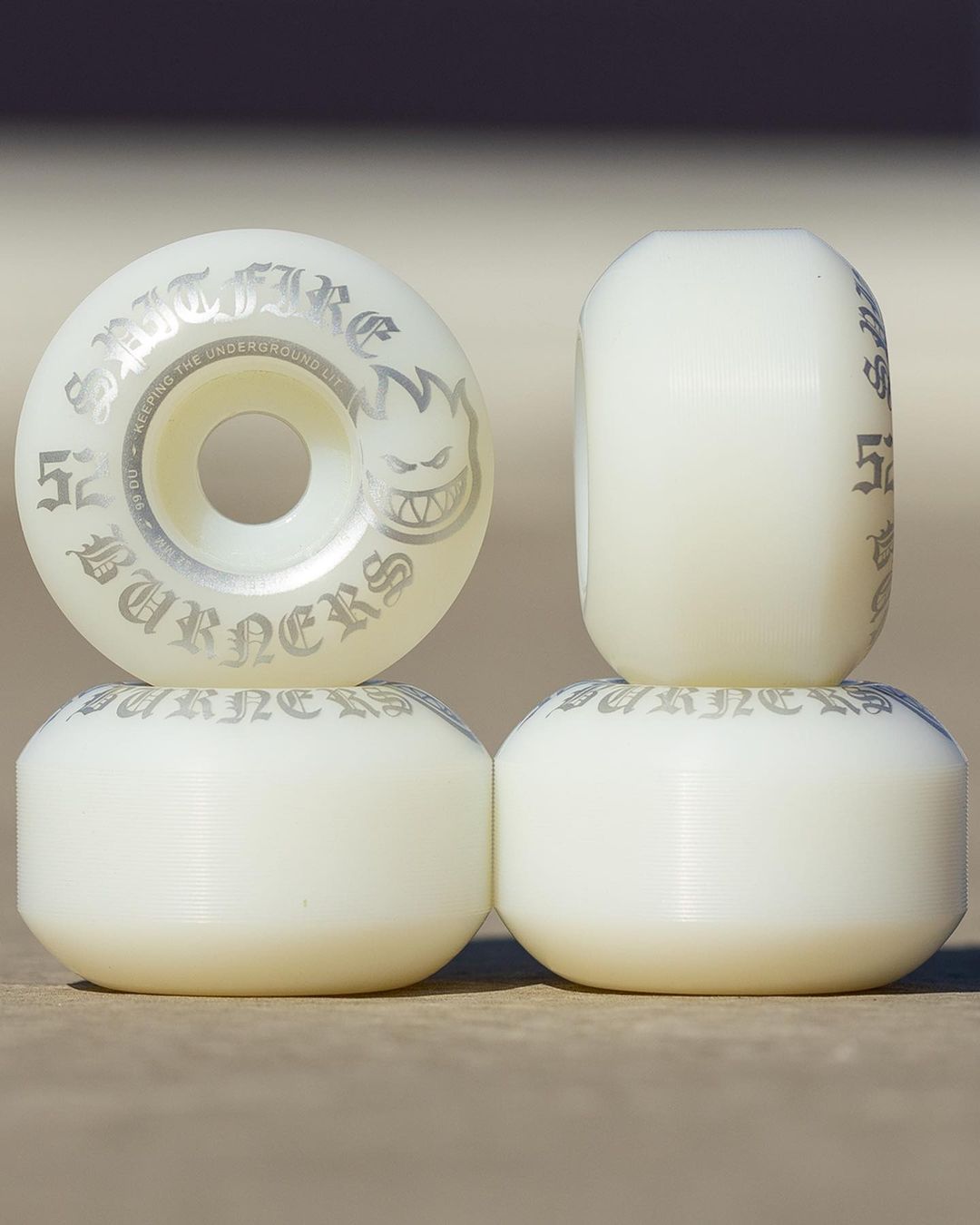 Spitfire Wheels Burners 52Mm 99D White Silver Bighead