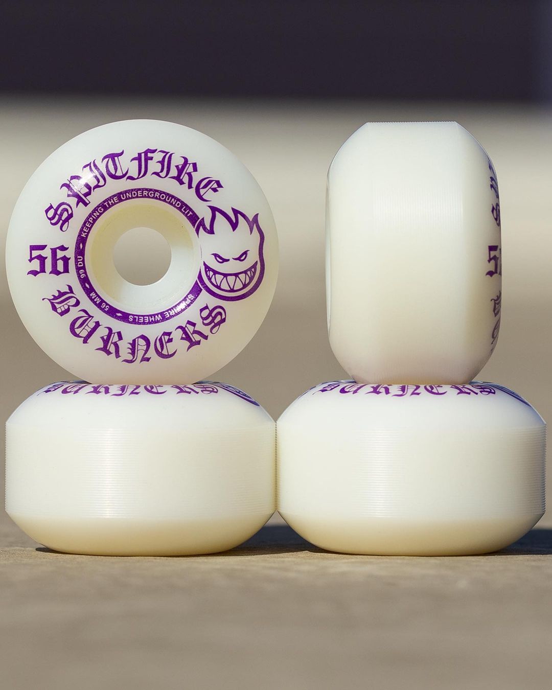 Spitfire Wheels Burners 56Mm 99D White Purple Bighead