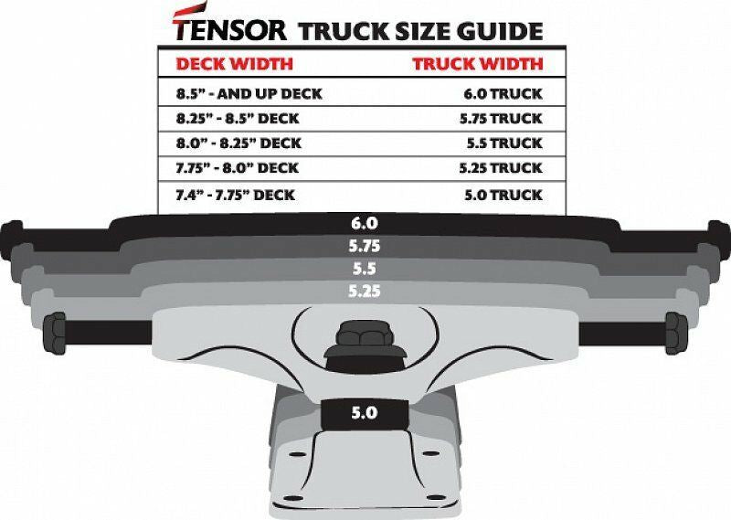 Tensor Skateboard Trucks Mag Light 5.5 Silver Hollow Set Reg 8.25" Axles