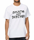 Thrasher Tee Skate And Destroy White Skateboard Magazine T Shirt