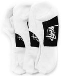 Stussy Socks 3 Pack Stock No Show White New Invisible Skateboard 3Pk Sox