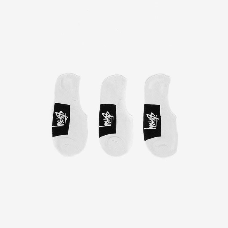 Stussy Socks 3 Pack Stock No Show White New Invisible Skateboard 3pk Sox