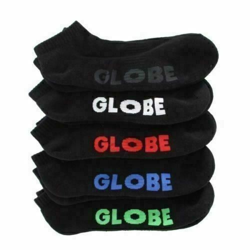 Globe Socks 5 Pack Stealth Ankle Black Size 12 15 Skateboard Sox New