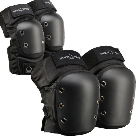 Pro-Tec Pads Street Knee & Elbow Set BLACK Size X-LARGE Protec Safety Skate Gear
