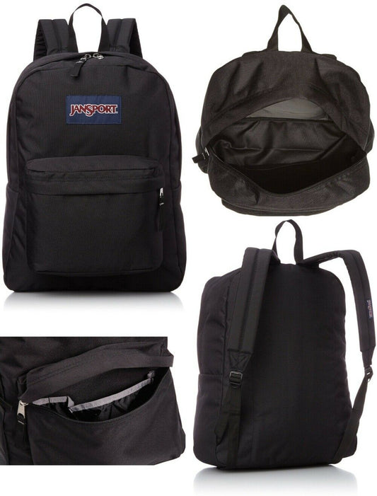 Jansport Backpack Superbreak Black 25L Luggage Skate School Travel Bag