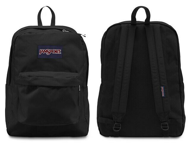 Jansport Backpack Superbreak Black 25L Luggage Skate School Travel Bag