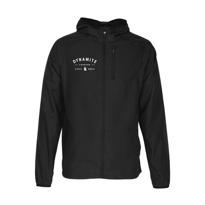 Dynamite Forever Spray Jacket Black Packable Zip Hood Skateboarding Anorak