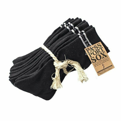 PASS~PORT Socks 3 Pack Hi BLACK Pass Port Pass-Port Passport Sox
