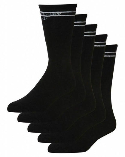 PASS~PORT Socks 3 Pack Hi BLACK Pass Port Pass-Port Passport Sox