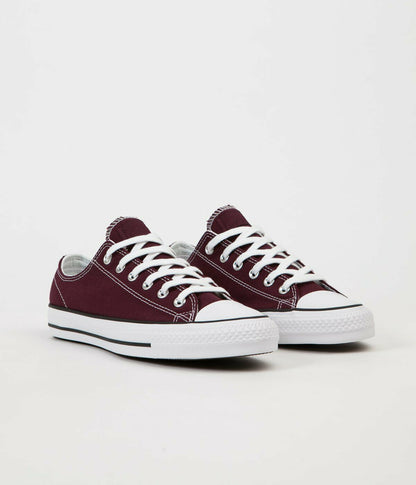 Cons Shoes CTAS PRO LOW Suede Rose Maroon White Converse Skateboard Sneakers