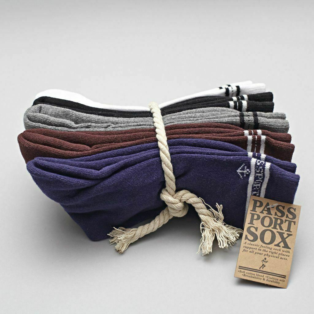 PASS~PORT Socks 3 Pack Hi Multi Navy/White/Grey Pass Port Pass-Port Passport Sox