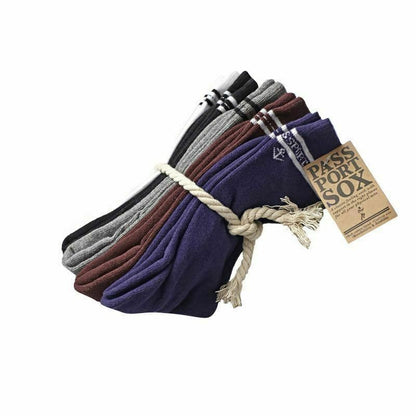 PASS~PORT Socks 3 Pack Hi Multi Navy/White/Grey Pass Port Pass-Port Passport Sox