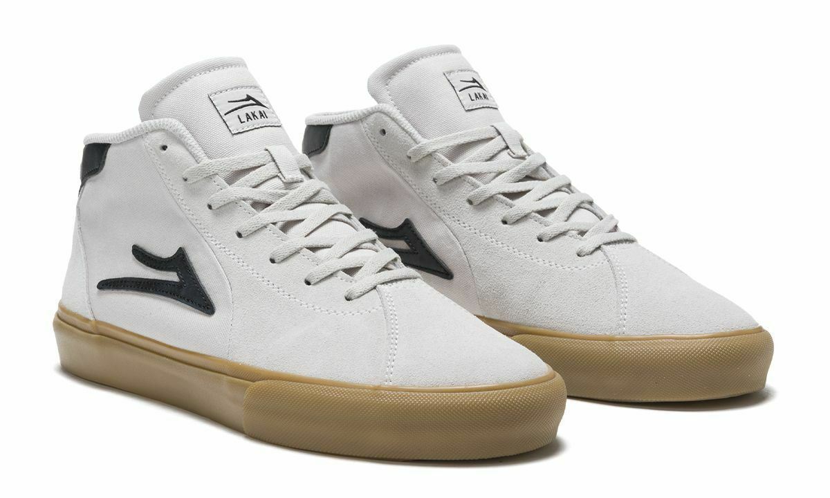 Lakai Shoes Flaco Ii Mid White Gum Suede Usa Size Skateboard Sneakers