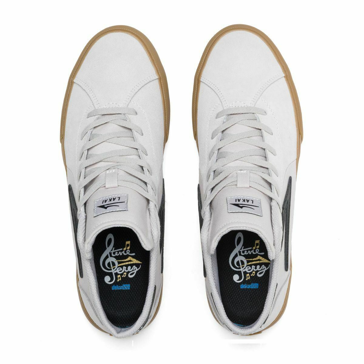 Lakai Shoes Flaco II Mid White/Gum Suede USA SIZE Skateboard Sneakers