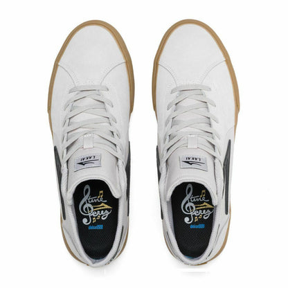 Lakai Shoes Flaco II Mid White/Gum Suede USA SIZE Skateboard Sneakers