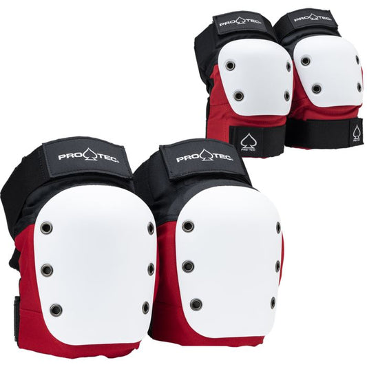 Pro-Tec Pads Street Knee & Elbow Set RED/WHITE/BLACK Safety Gear