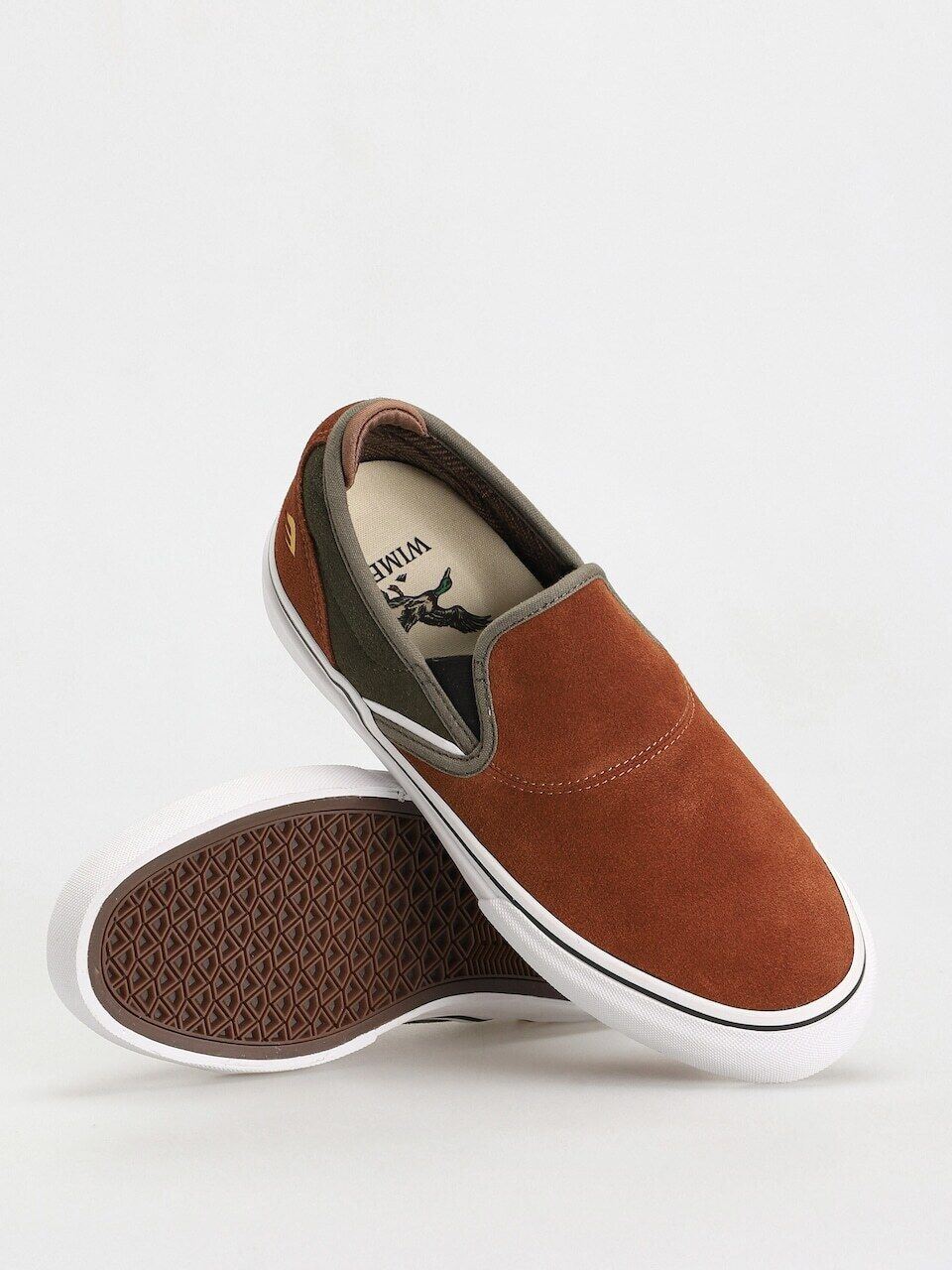 Emerica Shoes Wino G6 Slip On CHRIS WIMER Brown Green Skateboard Sneakers