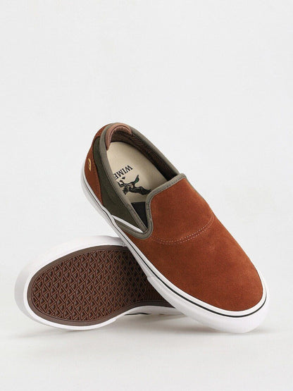 Emerica Shoes Wino G6 Slip On CHRIS WIMER Brown Green Skateboard Sneakers