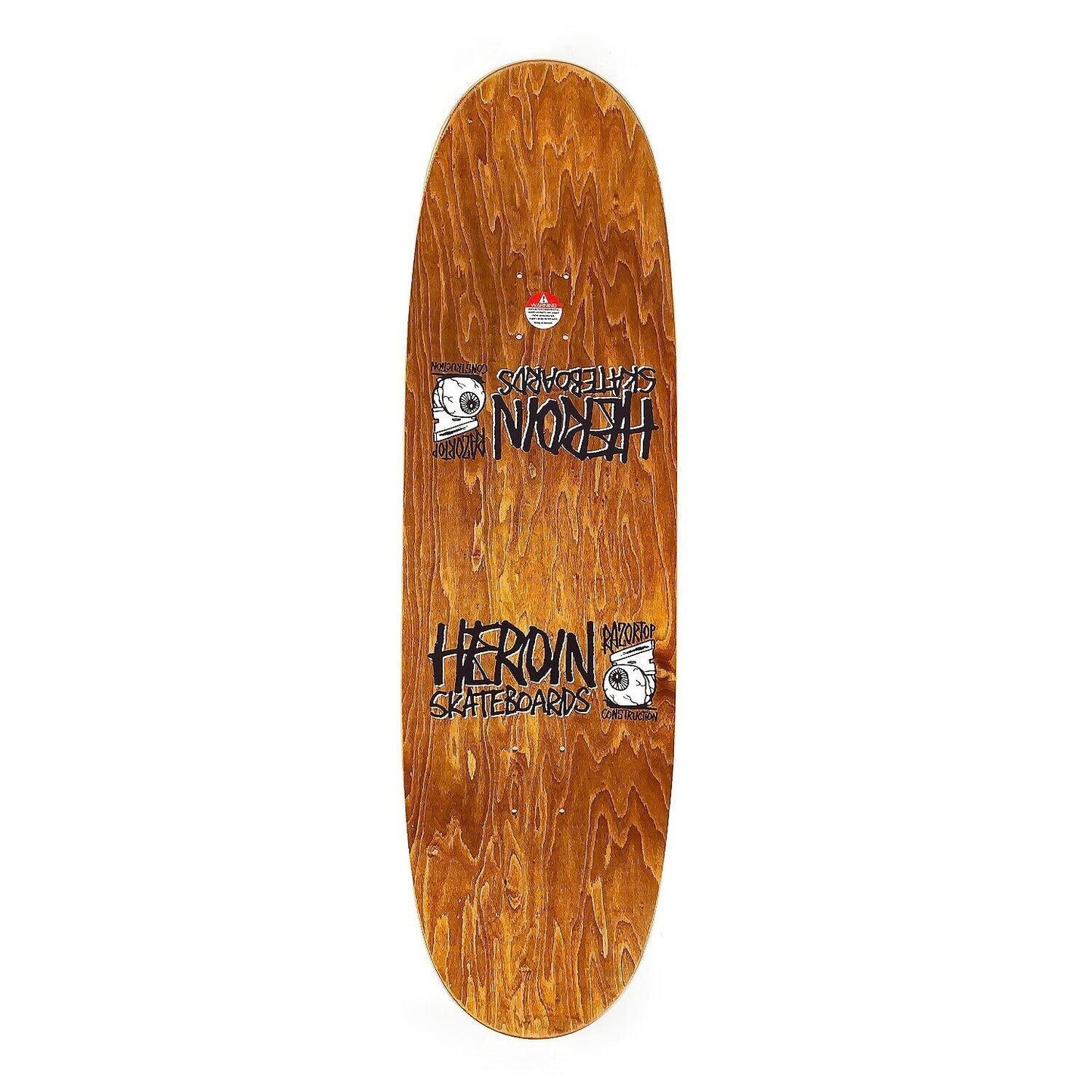 Heroin Skateboard Deck Razoregg Symmetrical Gold 9.5"