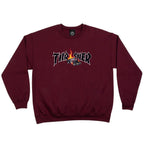 Thrasher Crew Neckface Cop Car Maroon Skateboard Pullover Sweatshirt