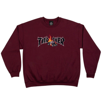 Thrasher Crew Neckface Cop Car Maroon Skateboard Pullover Sweatshirt
