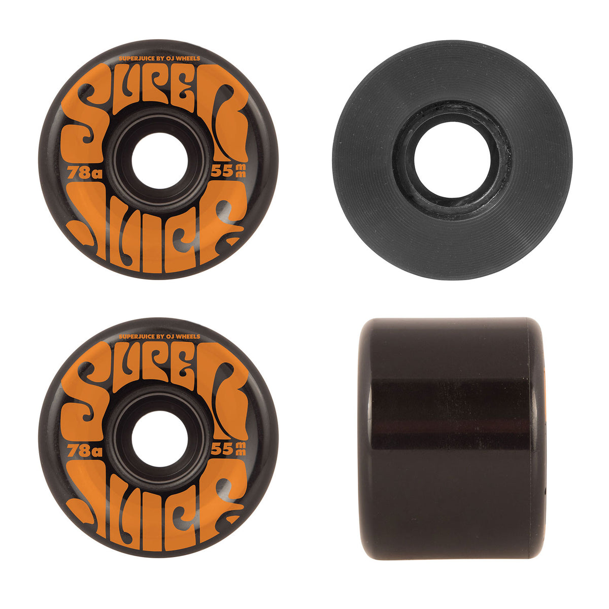 Oj Wheels 55Mm Mini Super Juice Black 78A Skateboard Longboard Cruiser Wheels