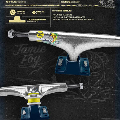 Thunder Skateboard Trucks 148 Jamie Foy Angler Silver/Navy Hi 8.25" Axles