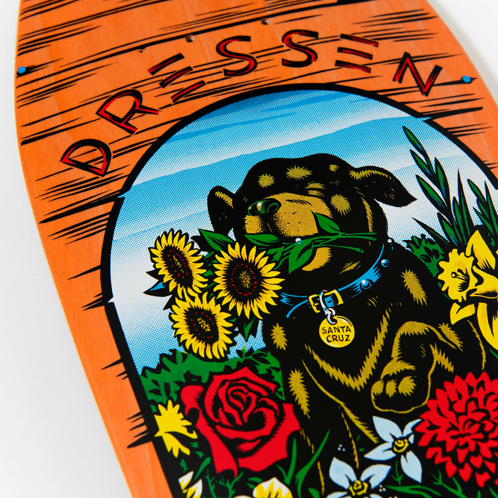 Santa Cruz Skateboard Deck Eric Dressen Pup Reissue 9.5" Orange Matte Finish