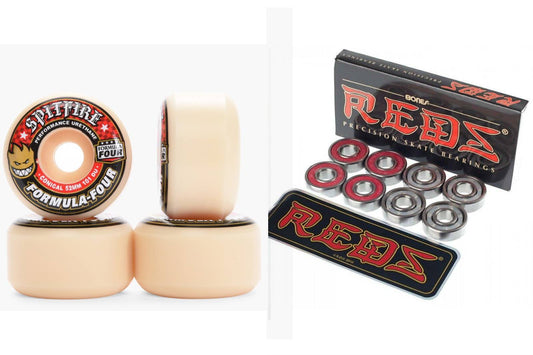 Spitfire Skateboard Wheels Formula Four Conical Full 52mm 101 Bones Reds Bearing