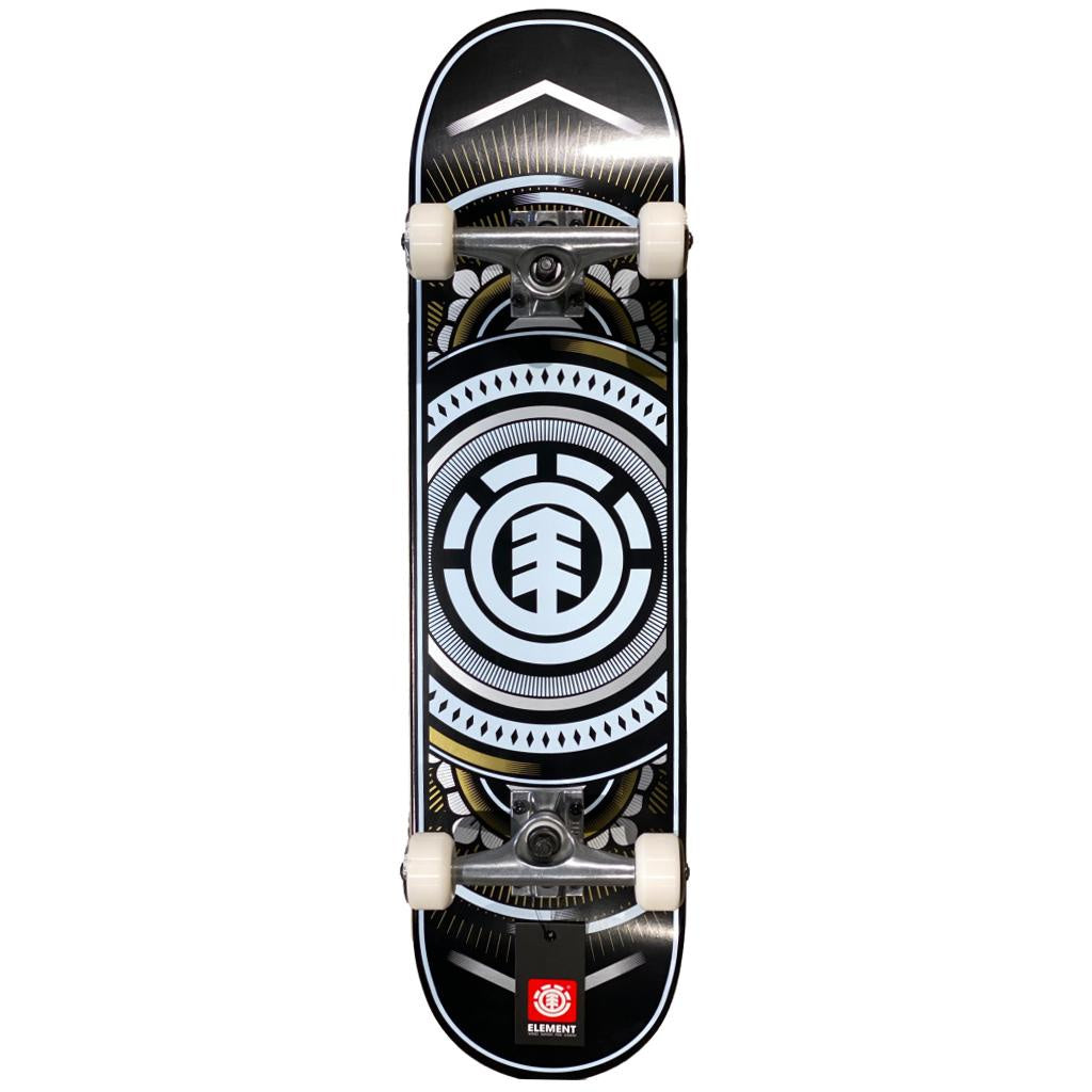 Element Skateboard Complete Hatched Gold Silver 8 Pre Assembled