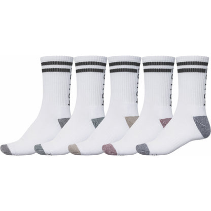 Globe Socks 5 Pack Carter WHITE Crew Assorted SIZE 7-11 Skateboard Sox