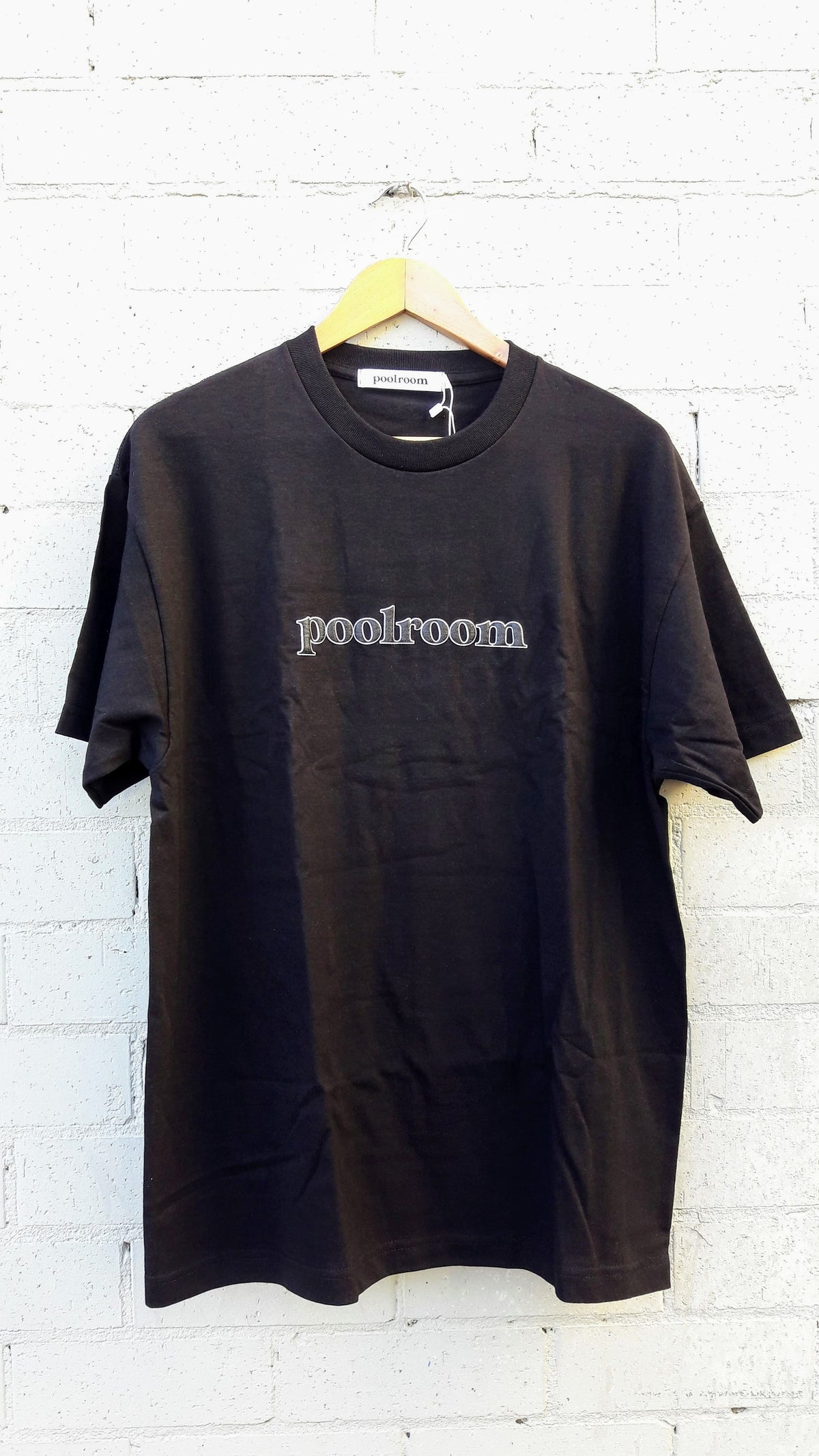 Poolroom Tee Team Logo Puff Print Black Skateboard T Shirt