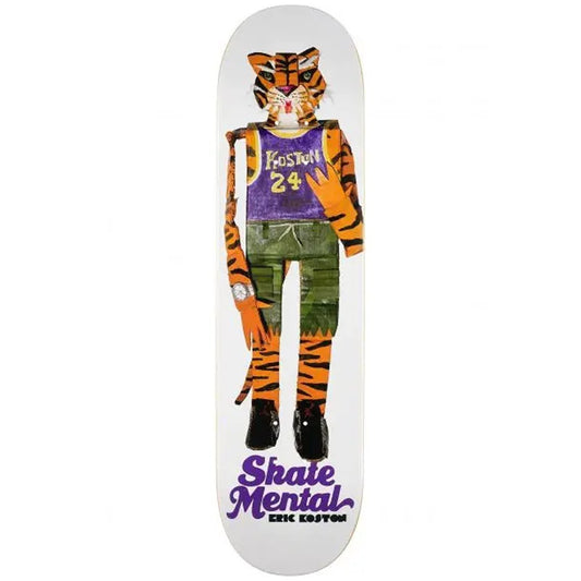 Skate Mental Skateboard Deck Eric Koston Tiger Doll White 8"
