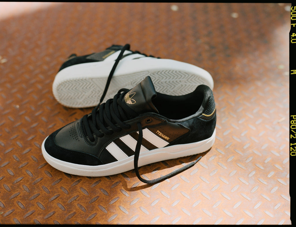 Adidas Shoes Tyshawn Low Black White Gold Us Size Skateboard Sneakers