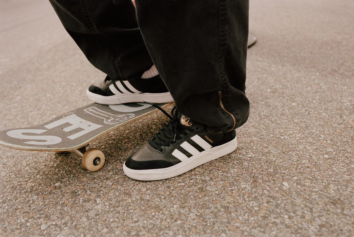 Adidas Shoes Tyshawn Low Black White Gold Us Size Skateboard Sneakers