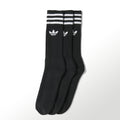 Adidas Originals Socks 3 Pack Black Size Large Mid Cut Crew Skateboarding Sox