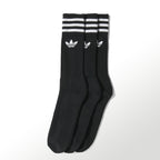 Adidas Originals Socks 3 Pack Black Size Large Mid Cut Crew Skateboarding Sox