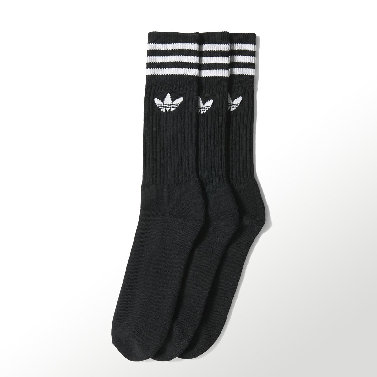 Adidas Originals Socks 3 Pack Black Size Large Mid Cut Crew Skateboarding Sox