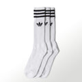Adidas Originals Socks 3 Pack White Size Large Mid Cut Crew Skateboarding Sox